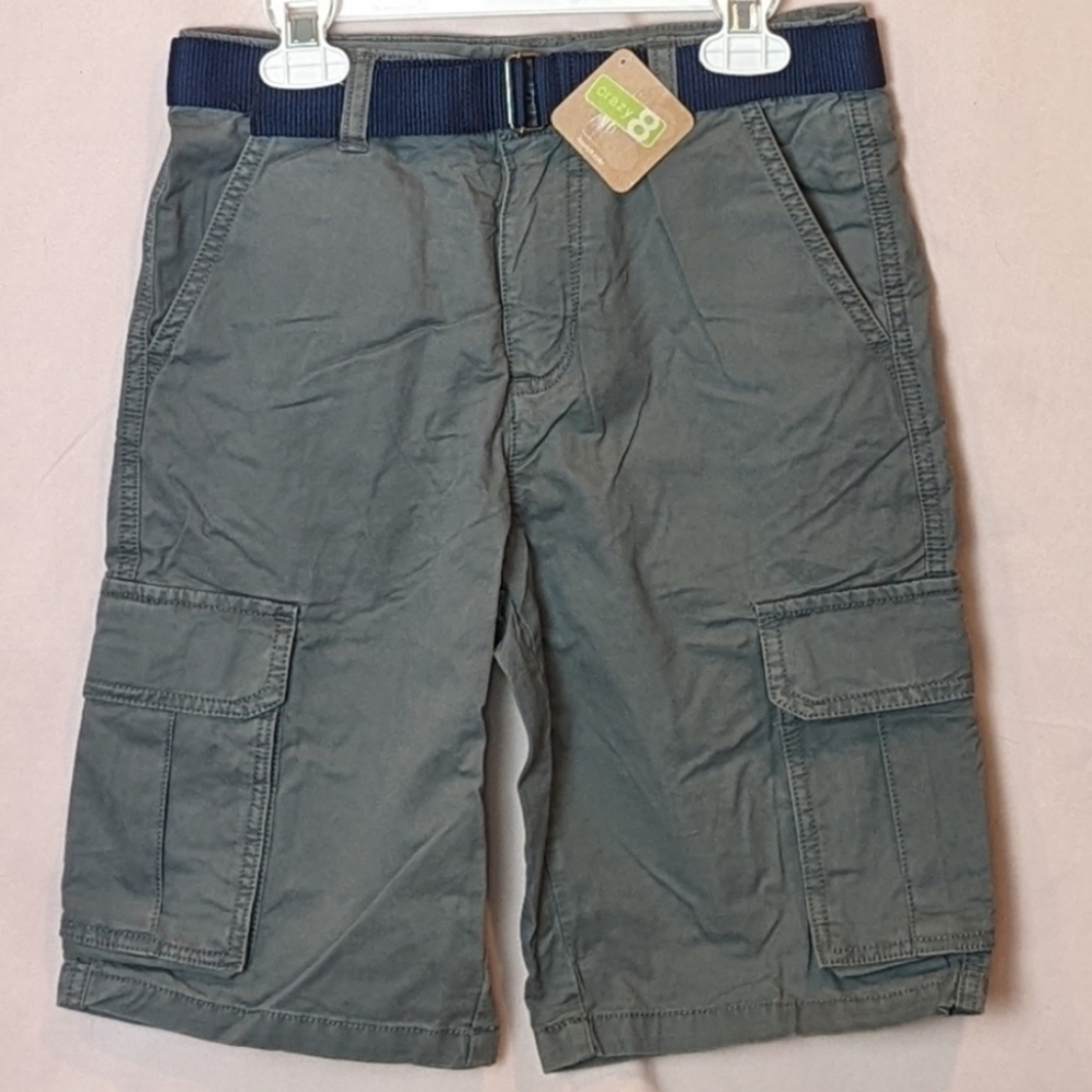 Crazy 8 Gray Belted Shorts size 12